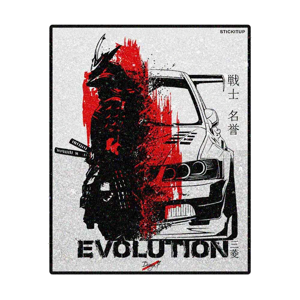 Evolution Samurai Car Splash Glitter Sticker